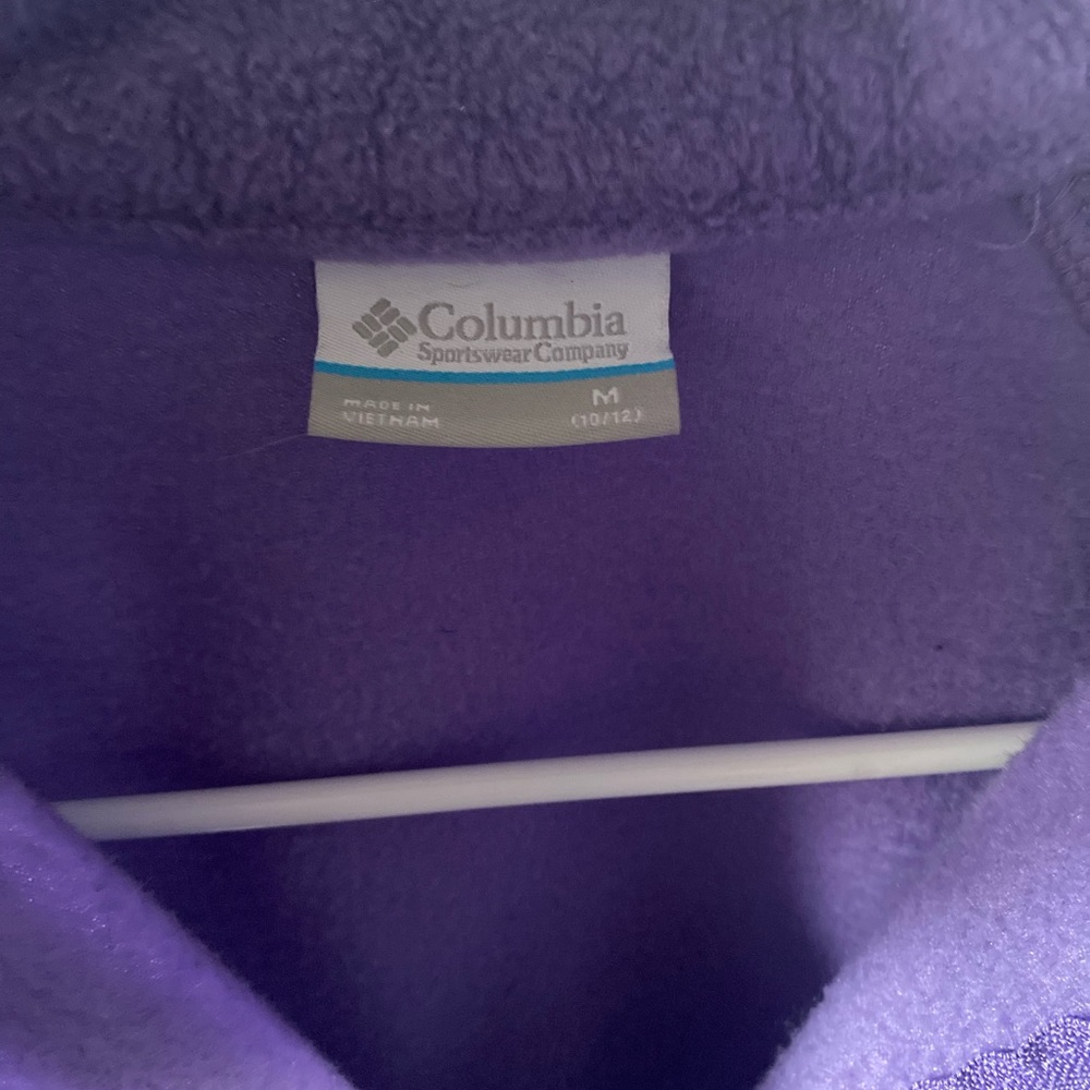 Size 10-12 girls Columbia fleece zip up. - Picture 2 of 3